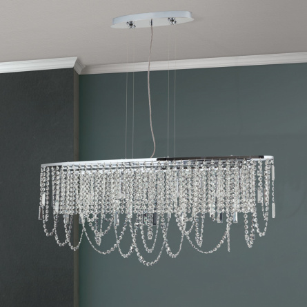 Люстра подвесная Orion LU 2399/6+4 Chrom/oval (110x25cm) фото 3