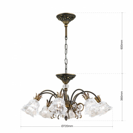 Потолочная люстра Orion La Boheme LU 2392/8 Altpatina/479 Schliff фото 6