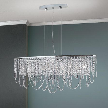 Люстра подвесная Orion LU 2399/6+4 Chrom/oval (110x25cm) фото 1