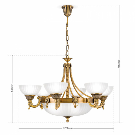 Люстра Orion Leuchten LU 1689/6+3 bronze фото 4