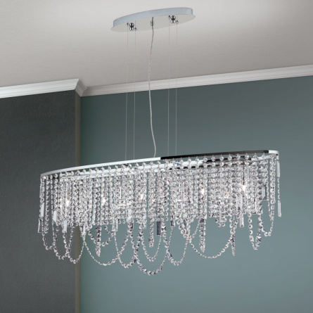 Люстра подвесная Orion LU 2399/6+4 Chrom/oval (110x25cm) фото 2