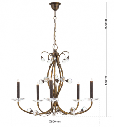 Люстра Orion LU 2366/5 antik фото 5