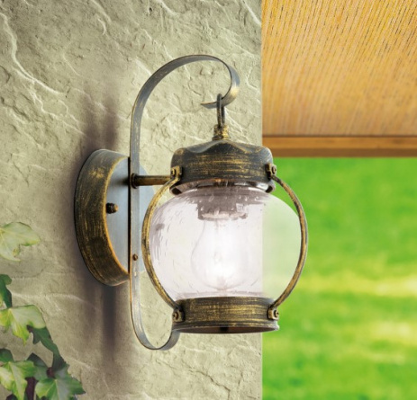 Настенный уличный светильник Orion AL 11-1165 schwarz-gold фото 1